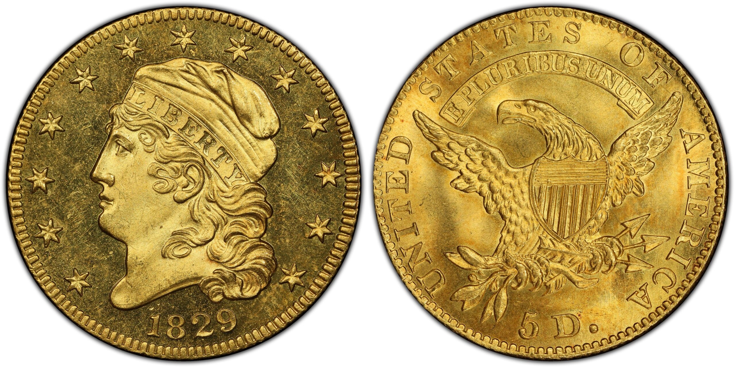 Read more about the article 1829 Capped Head $5 Large Size (Proof) Sells For $2.8M